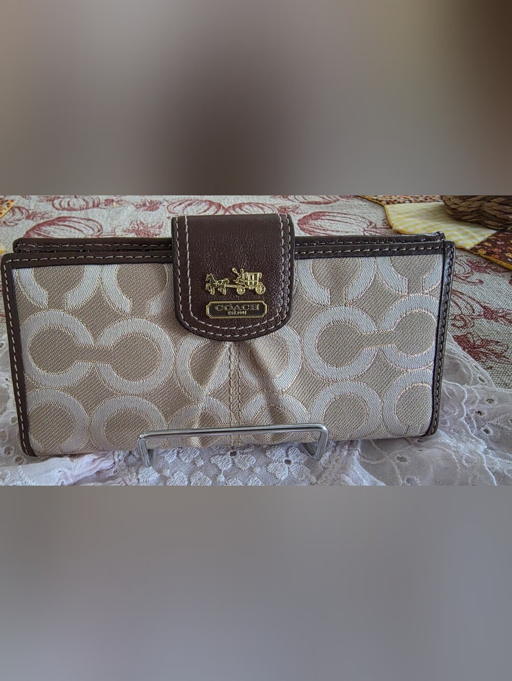 Coach Signature Op Art Wallet NWT